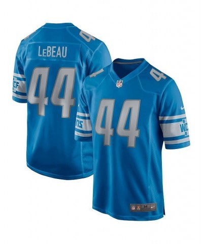 Men's Dick LeBeau Blue Detroit Lions Game Retired Player Jersey $65.80 Jersey