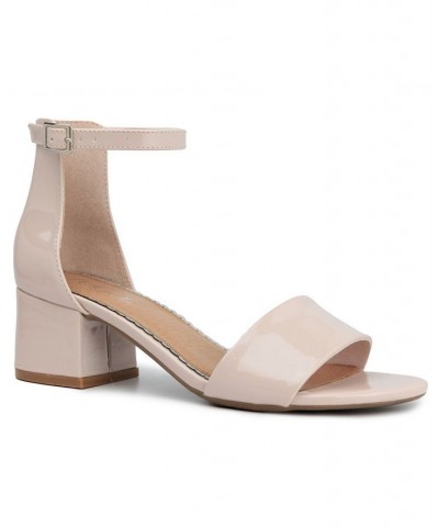 Women's Noelle Low Dress Sandals Nude Patent $26.65 Shoes