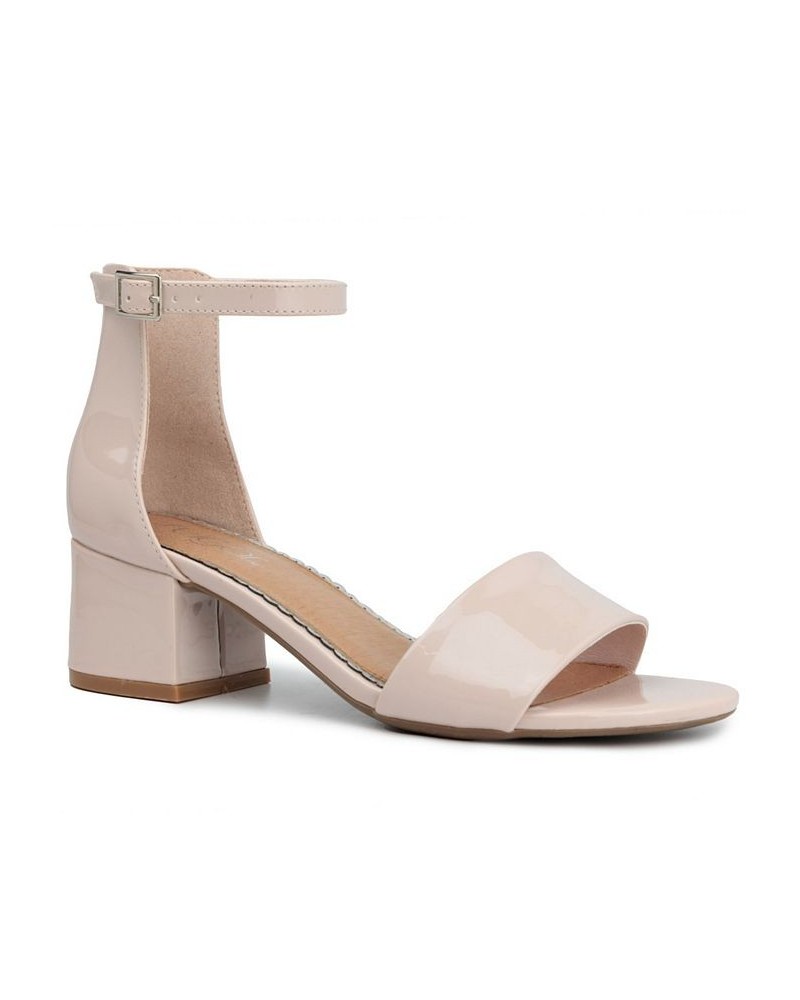 Women's Noelle Low Dress Sandals Nude Patent $26.65 Shoes