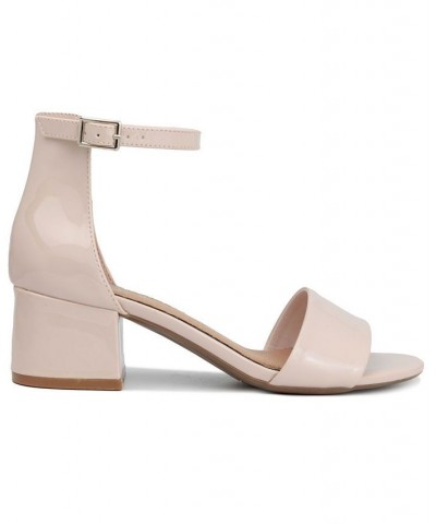 Women's Noelle Low Dress Sandals Nude Patent $26.65 Shoes