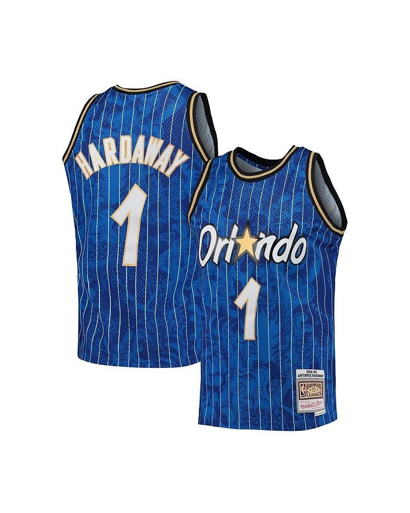 Men's Penny Hardaway Blue Orlando Magic Hardwood Classics 1994-95 Lunar New Year Swingman Jersey $54.53 Jersey