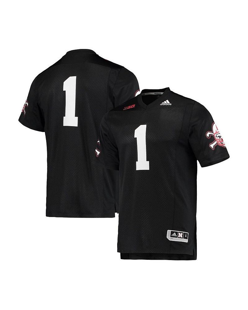 Men's 1 Black Nebraska Huskers Premier Strategy Jersey $42.00 Jersey