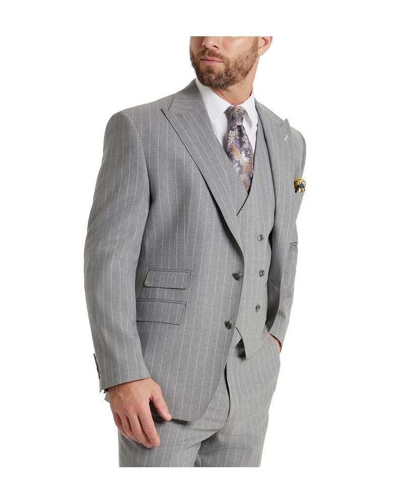 Men's Classic-Fit Pinstripe Suit Gray $134.85 Suits