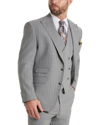 Men's Classic-Fit Pinstripe Suit Gray $134.85 Suits