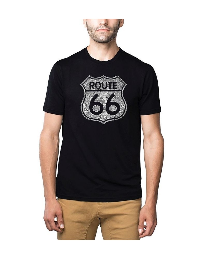 Mens Premium Blend Word Art T-Shirt - Route 66 Black $19.80 T-Shirts