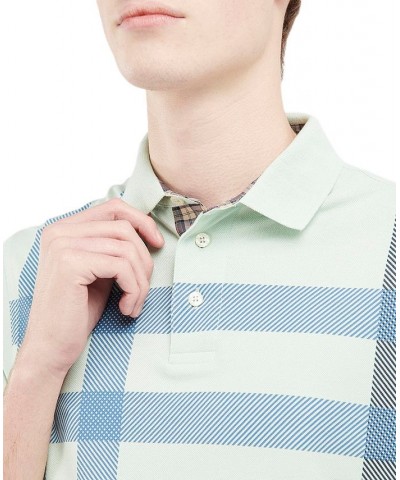 Men's Blaine Oversized Tartan-Print Polo Green $48.60 Polo Shirts