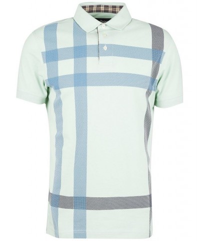 Men's Blaine Oversized Tartan-Print Polo Green $48.60 Polo Shirts