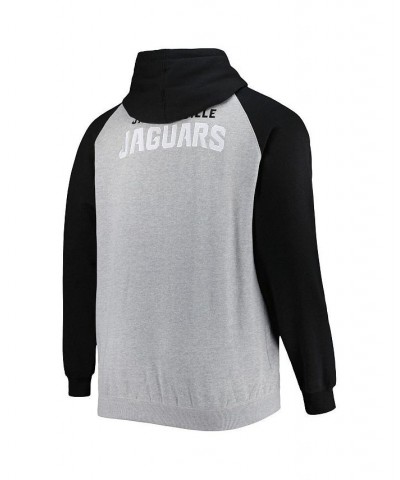 Men's Heather Gray Jacksonville Jaguars Big and Tall Fleece Raglan Full-Zip Hoodie Jacket $40.50 Jackets