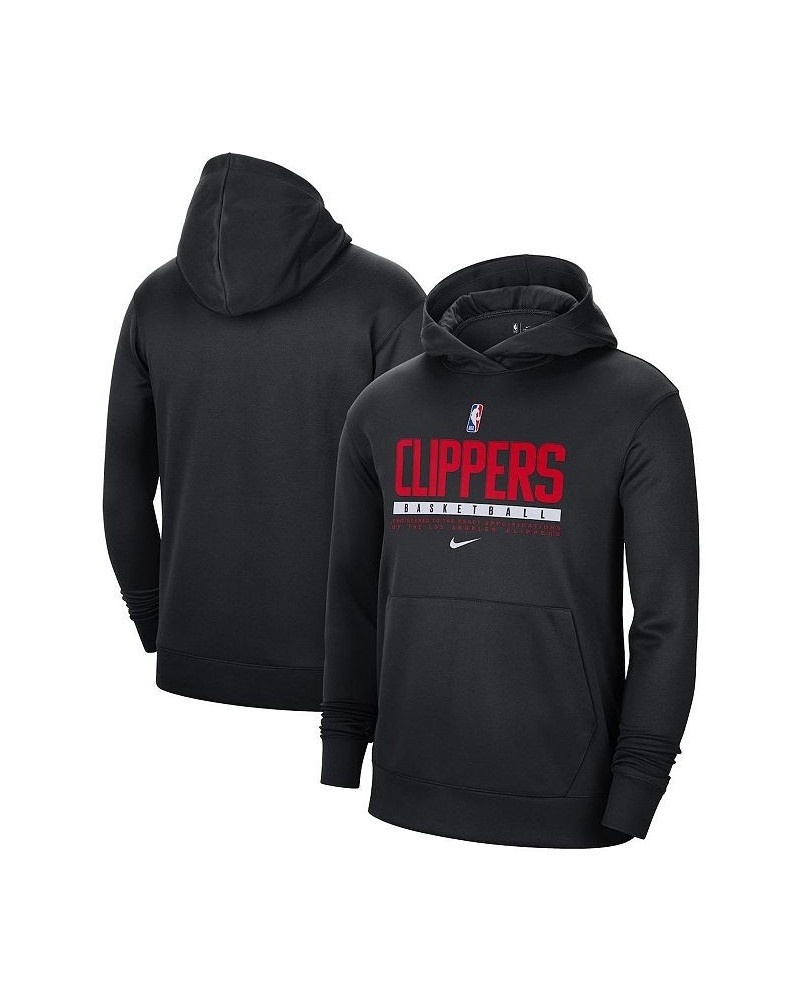 Men's Black LA Clippers Spotlight On Court Practice Performance Pullover Hoodie $38.40 Sweatshirt