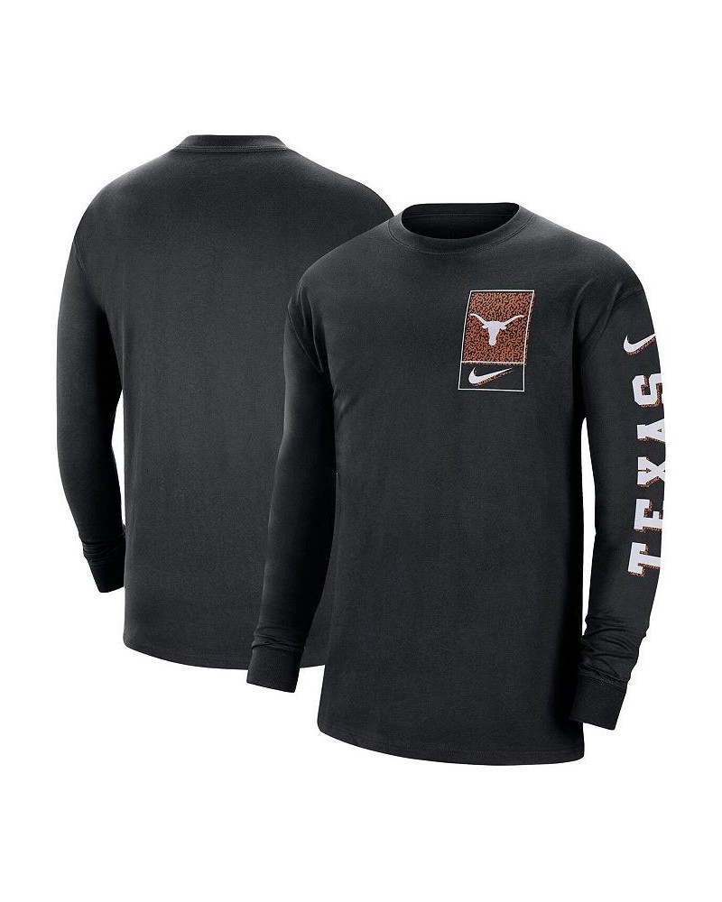 Men's Black Texas Longhorns Seasonal Max90 2-Hit Long Sleeve T-shirt $24.00 T-Shirts