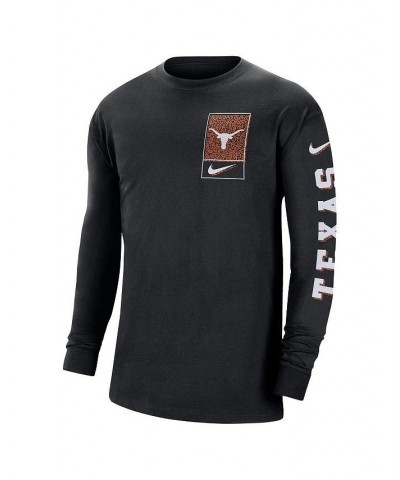 Men's Black Texas Longhorns Seasonal Max90 2-Hit Long Sleeve T-shirt $24.00 T-Shirts