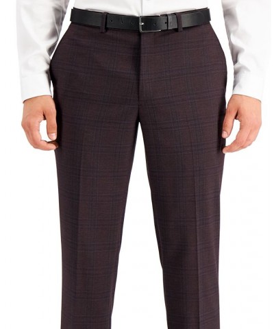 Men's Slim-Fit Purple Plaid Suit Pants Purple $23.72 Pants