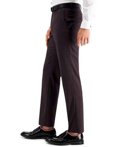 Men's Slim-Fit Purple Plaid Suit Pants Purple $23.72 Pants