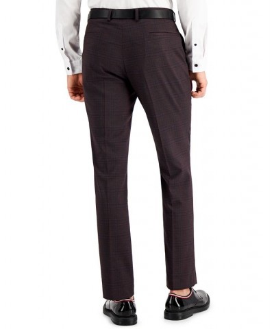 Men's Slim-Fit Purple Plaid Suit Pants Purple $23.72 Pants