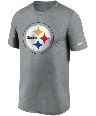 Men's Heather Charcoal Pittsburgh Steelers Logo Essential Legend Performance T-shirt $23.00 T-Shirts