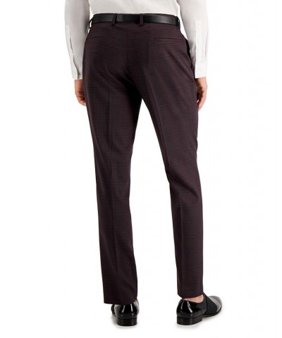 Men's Slim-Fit Purple Plaid Suit Pants Purple $23.72 Pants