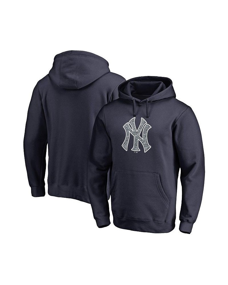 Men's Branded Navy New York Yankees Static Logo Pullover Hoodie $30.80 Sweatshirt