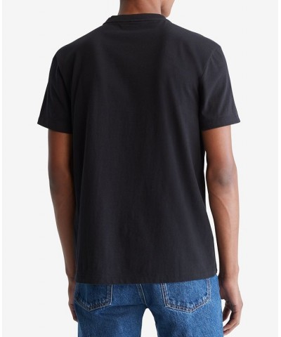 Men's Smooth Cotton Solid V-Neck T-Shirt Black $26.24 T-Shirts