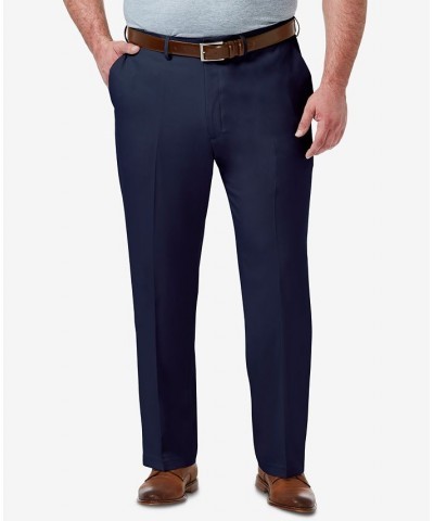 Men's Big & Tall Premium Comfort Stretch Classic-Fit Solid Flat Front Dress Pants Blue $31.34 Pants