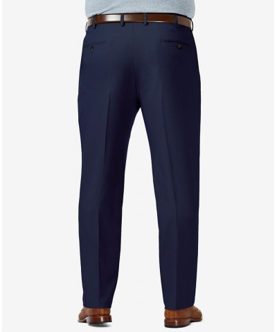 Men's Big & Tall Premium Comfort Stretch Classic-Fit Solid Flat Front Dress Pants Blue $31.34 Pants