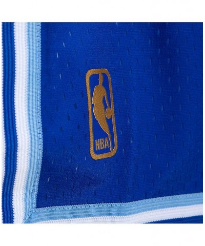 Men's Light Blue and Blue Los Angeles Lakers 1996/97 Hardwood Classics Fadeaway Reload 3.0 Swingman Shorts $30.10 Shorts