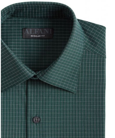 Men's Regular Fit 2-Way Stretch Stain Resistant Stretch Check Dress Shirt Green $20.80 Dress Shirts