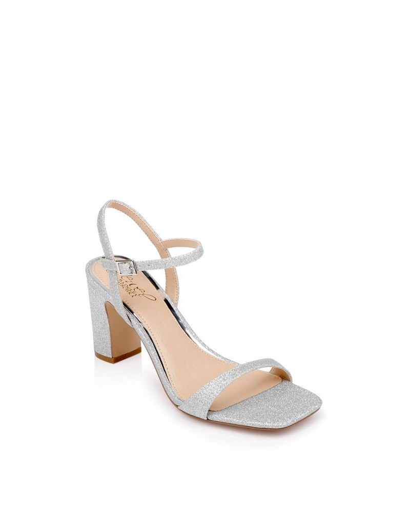 Women's Rayla Evening Sandals Silver Glitter $53.55 Shoes