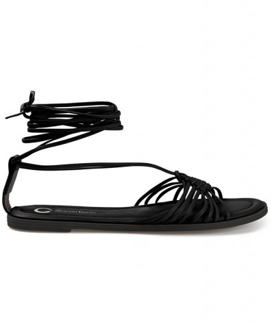 Women's Jess Tie-Up Sandals Black $36.80 Shoes