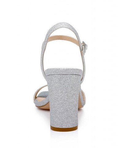 Women's Rayla Evening Sandals Silver Glitter $53.55 Shoes