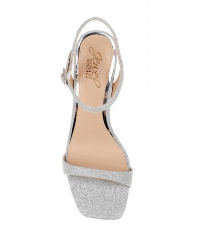 Women's Rayla Evening Sandals Silver Glitter $53.55 Shoes