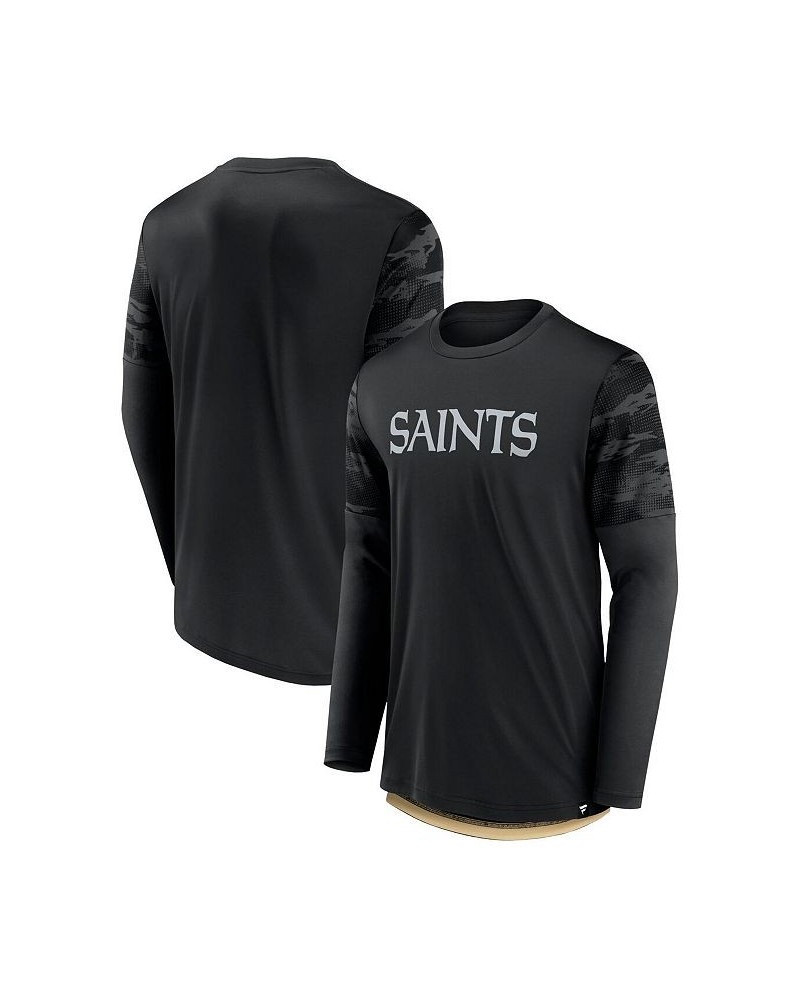 Men's Branded Black, Gold New Orleans Saints Square Off Long Sleeve T-shirt $25.43 T-Shirts