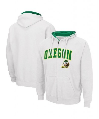 Men's White Oregon Ducks Arch Logo 3.0 Full-Zip Hoodie $28.20 Sweatshirt