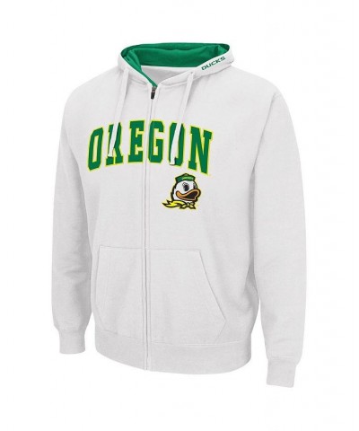 Men's White Oregon Ducks Arch Logo 3.0 Full-Zip Hoodie $28.20 Sweatshirt