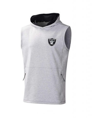 Men's Heather Gray Las Vegas Raiders Action Sleeveless Pullover Hoodie $27.26 T-Shirts