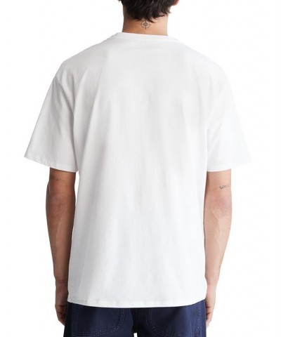 Men's Relaxed-Fit Blur Monogram Logo Graphic T-Shirt White $17.75 T-Shirts