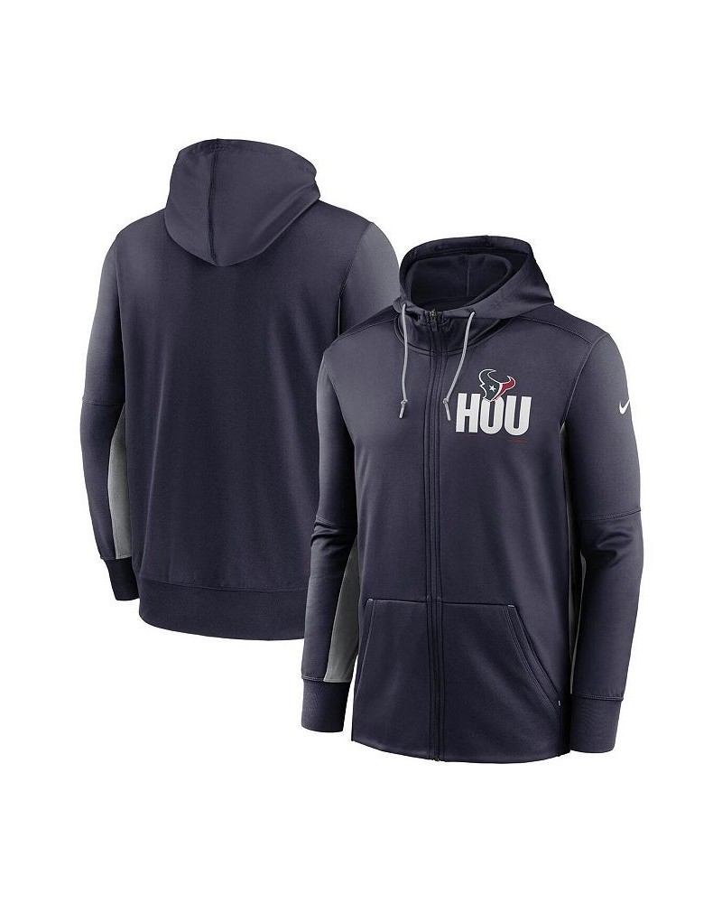 Men's Navy, Gray Houston Texans Mascot Performance Full-Zip Hoodie $43.20 Sweatshirt