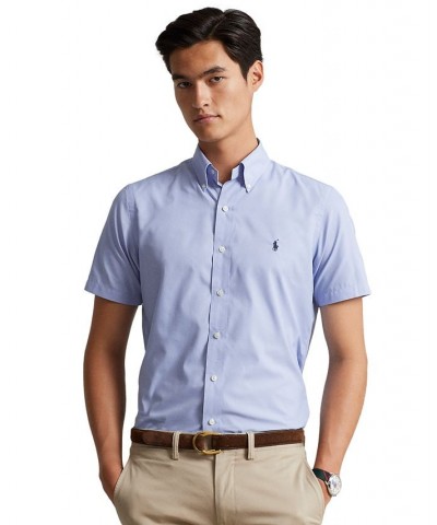 Men's Classic-Fit Performance Stretch Twill Shirt Blue $40.80 Shirts