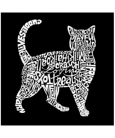 Men's Word Art Long Sleeve T-Shirt - Cat Black $23.19 T-Shirts