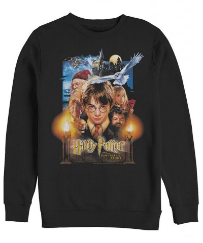 Men's Harry Potter Sorcerer's Stone Poster Crew Fleece Sweatshirt Black $24.18 Sweatshirt