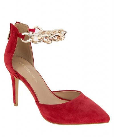 Women's Handi-3 Genuine Suede Pump Red $61.92 Shoes