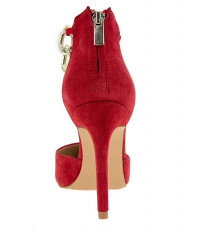 Women's Handi-3 Genuine Suede Pump Red $61.92 Shoes