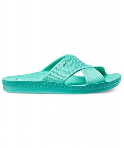 Women's Water Crisscross Slide Sandals Blue $22.41 Shoes