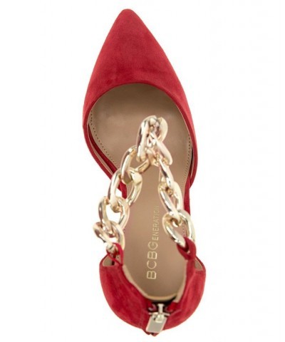 Women's Handi-3 Genuine Suede Pump Red $61.92 Shoes