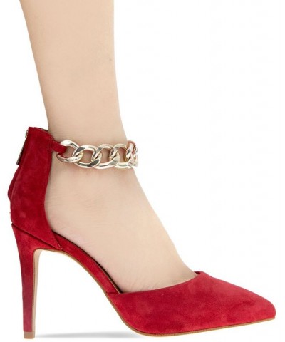 Women's Handi-3 Genuine Suede Pump Red $61.92 Shoes