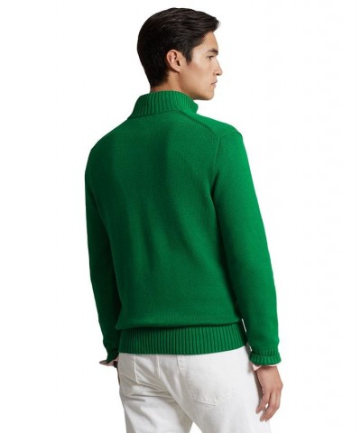 Men's Cotton Quarter-Zip Sweater Green $53.35 Sweaters