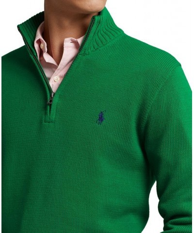 Men's Cotton Quarter-Zip Sweater Green $53.35 Sweaters