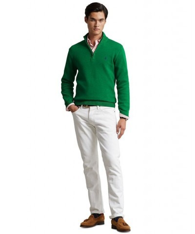 Men's Cotton Quarter-Zip Sweater Green $53.35 Sweaters