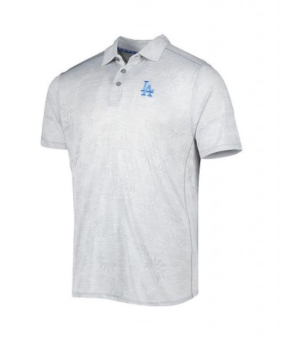 Men's Gray Los Angeles Dodgers IslandZone Pineapple Palm Coast Polo Shirt $46.20 Polo Shirts