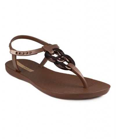 Women's Class Connect T-Strap Comfort Sandals Brown $18.45 Shoes