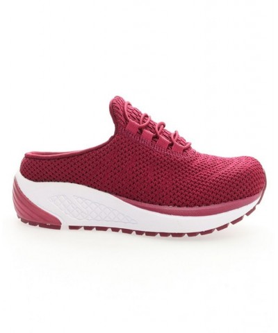 Women's Tour Knit Slide Slip On Sneakers Purple $41.98 Shoes